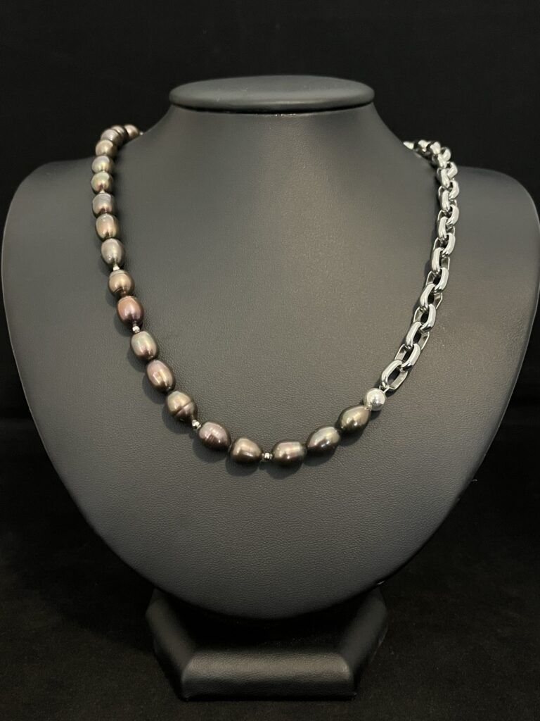 Hermes Cable Chain and Darkened Freshwater Potato Pearls