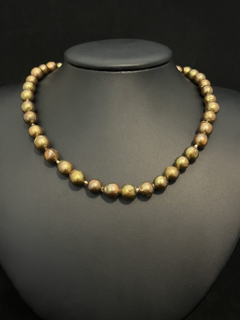 Vintage Bronze Freshwater Pearl Necklace