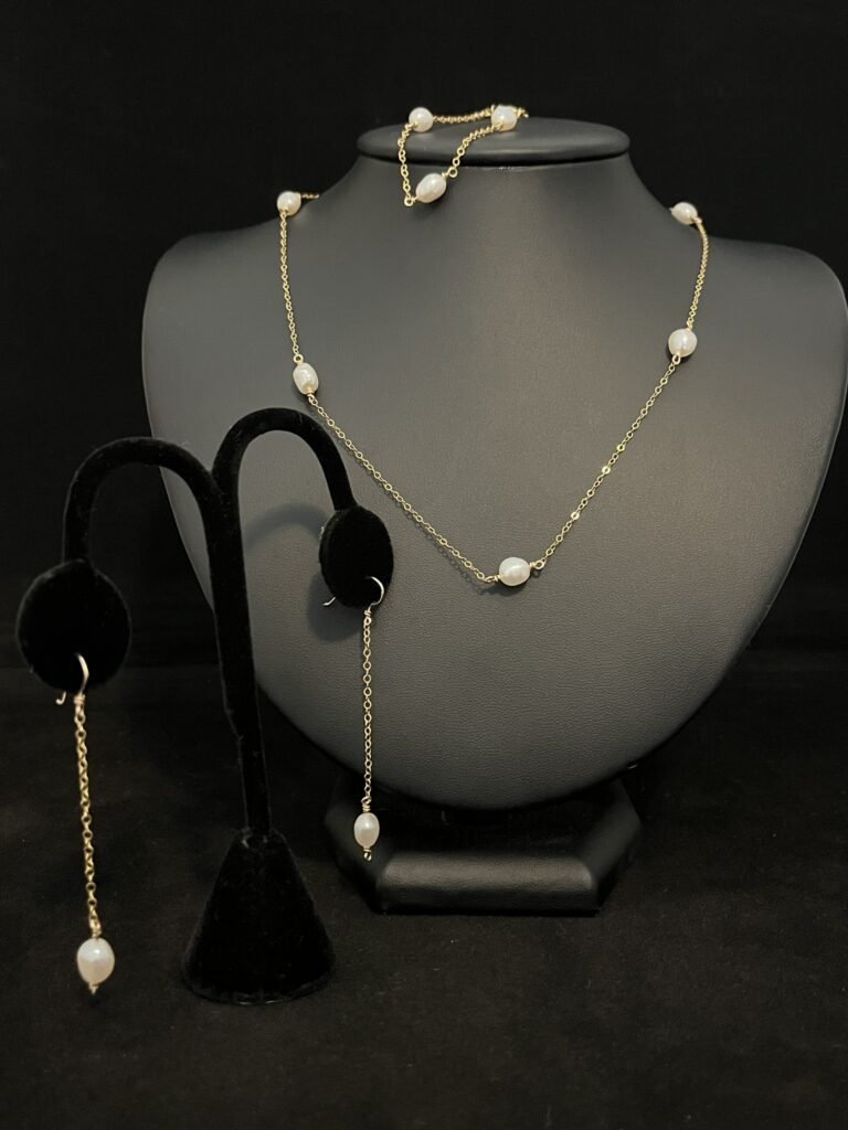 Petite Gold-Filled Chain and Pearl Jewelry Set