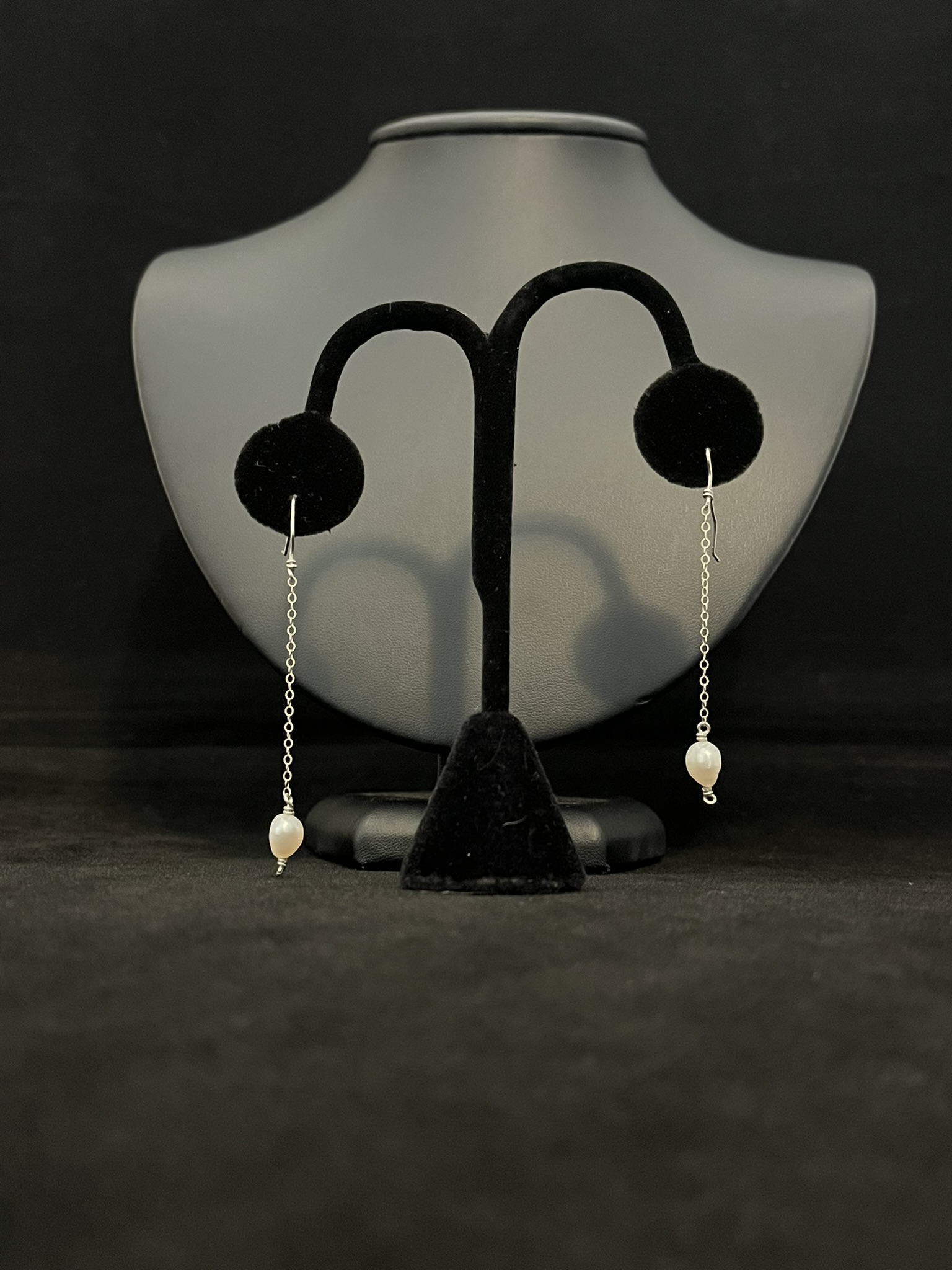 Petite Sterling Silver Chain and Pearl Jewelry Set - Image 6